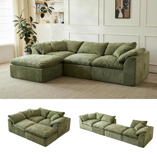Modern Cloud L-Shaped 3-Seater Deep Seat Sofa