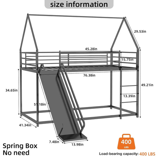 Twin Over Twin Bunk Bed with Slide