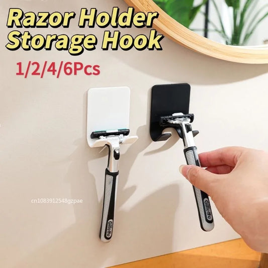 1/2/4/6Pcs Bathroom Razor Storage Hook