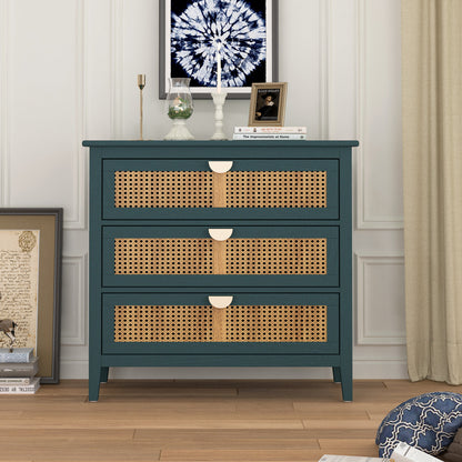 3 Drawer Cabinet Natural Rattan