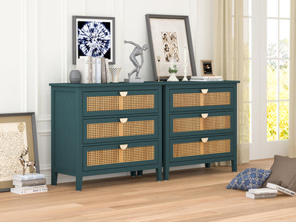 3 Drawer Cabinet Natural Rattan
