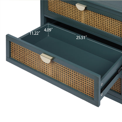 3 Drawer Cabinet Natural Rattan