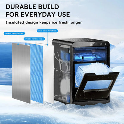 Nugget Ice Machine with Ice Scoop & Basket