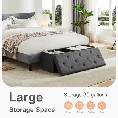 Folding Storage Ottoman Bench