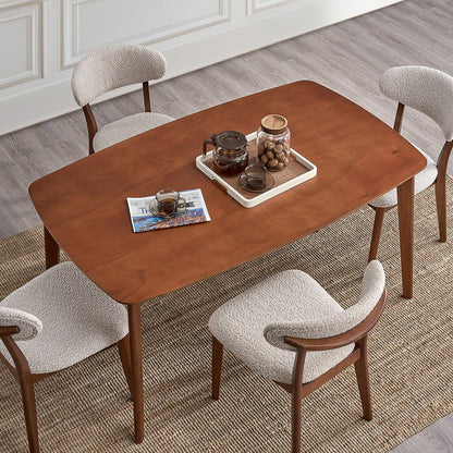 ACTU Dining Table Set with Upholstered Chairs for Modern Homes (Seats 4–6, Solid Wood)
