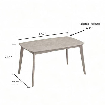 ACTU Dining Table Set with Upholstered Chairs for Modern Homes (Seats 4–6, Solid Wood)