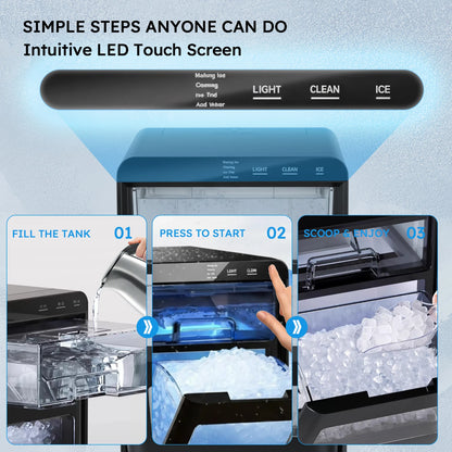 Nugget Ice Machine with Ice Scoop & Basket
