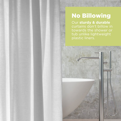 Cotton Shower Curtain – White or Natural, Bath, Tub + Stall Sizes