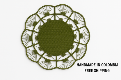 Petal Perfection Handwoven Iraca Placemat