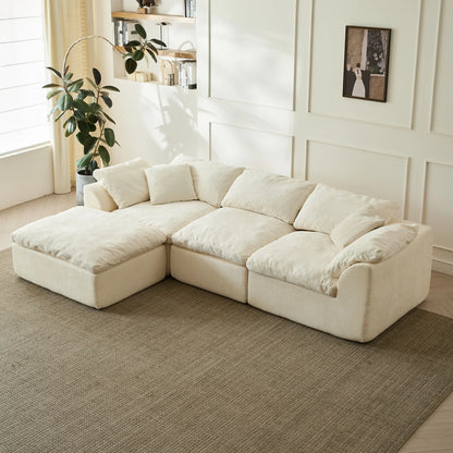Modern Cloud L-Shaped 3-Seater Deep Seat Sofa