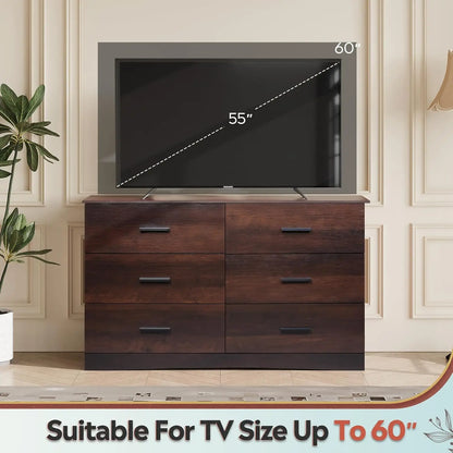Wide Chest of Drawers with 6 Drawers