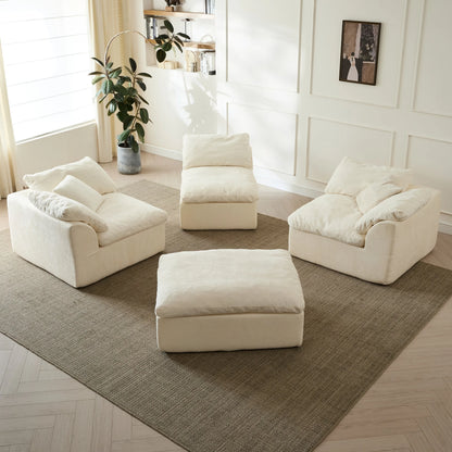 Modern Cloud L-Shaped 3-Seater Deep Seat Sofa