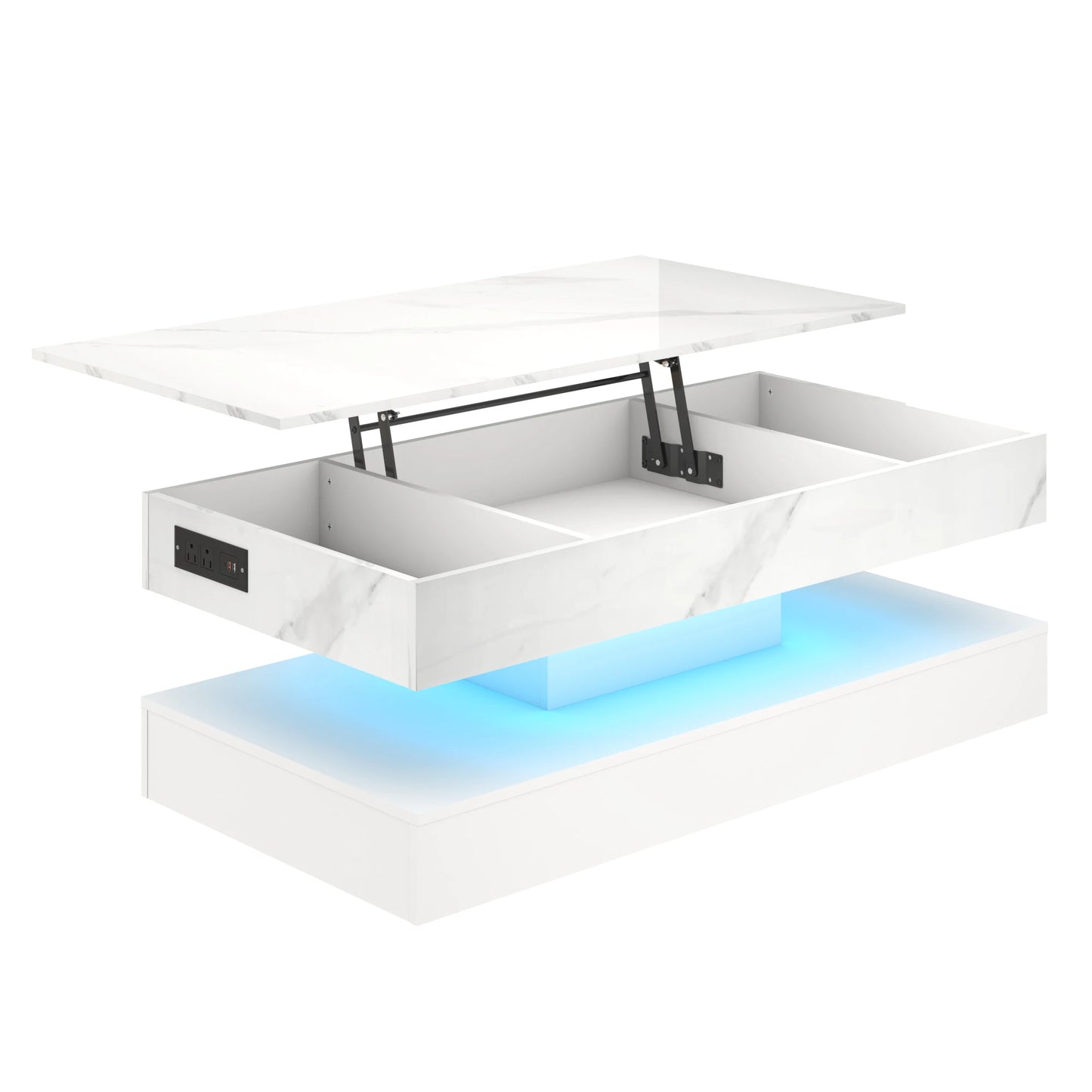 Center Table with Open Display Shelf & Large Storage Space