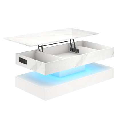 Center Table with Open Display Shelf & Large Storage Space