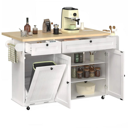 Mobile Kitchen Islands Rolling Trolleys with Spice Rack