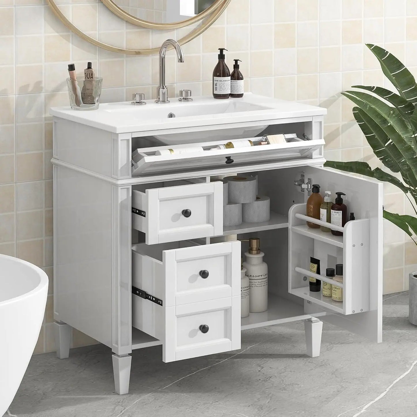 30" Modern Freestanding Storage Cabinet