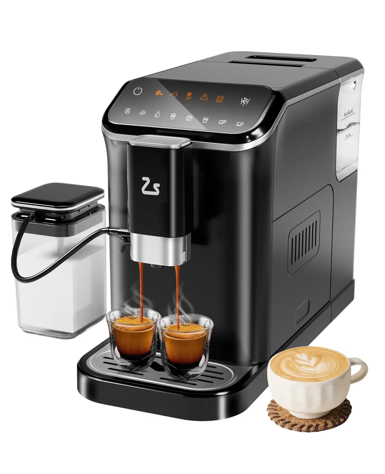 Fully Automatic Espresso Machine With Grinder and Milk Frother