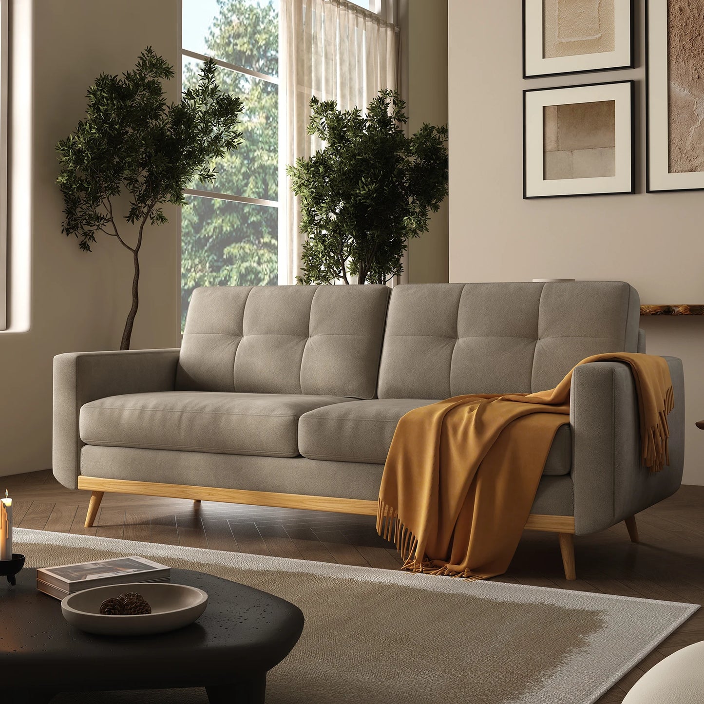 Mid-Century Modern Loveseat Sofa