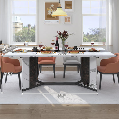 Large Rectangular White Dining Table