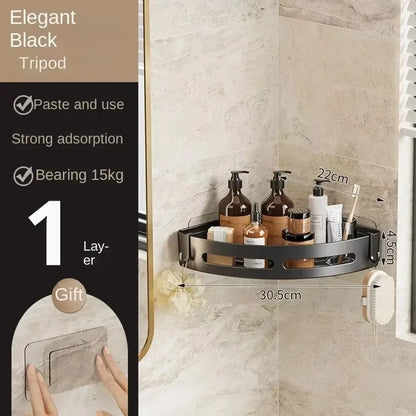 Adhesive Bathroom Shelf Shower Caddy No-Drill Corner Towel Holder Floating Storage Organizer (1/2/3 Pack)
