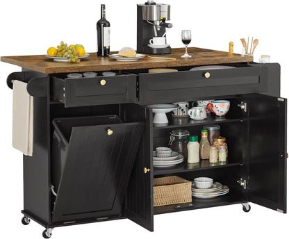 Mobile Kitchen Islands Rolling Trolleys with Spice Rack