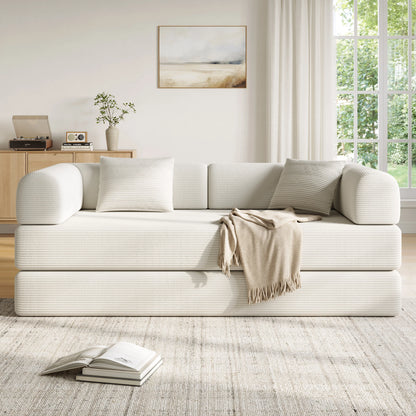Convertible Floor Sofa Bed with Fixed-Shape Frame