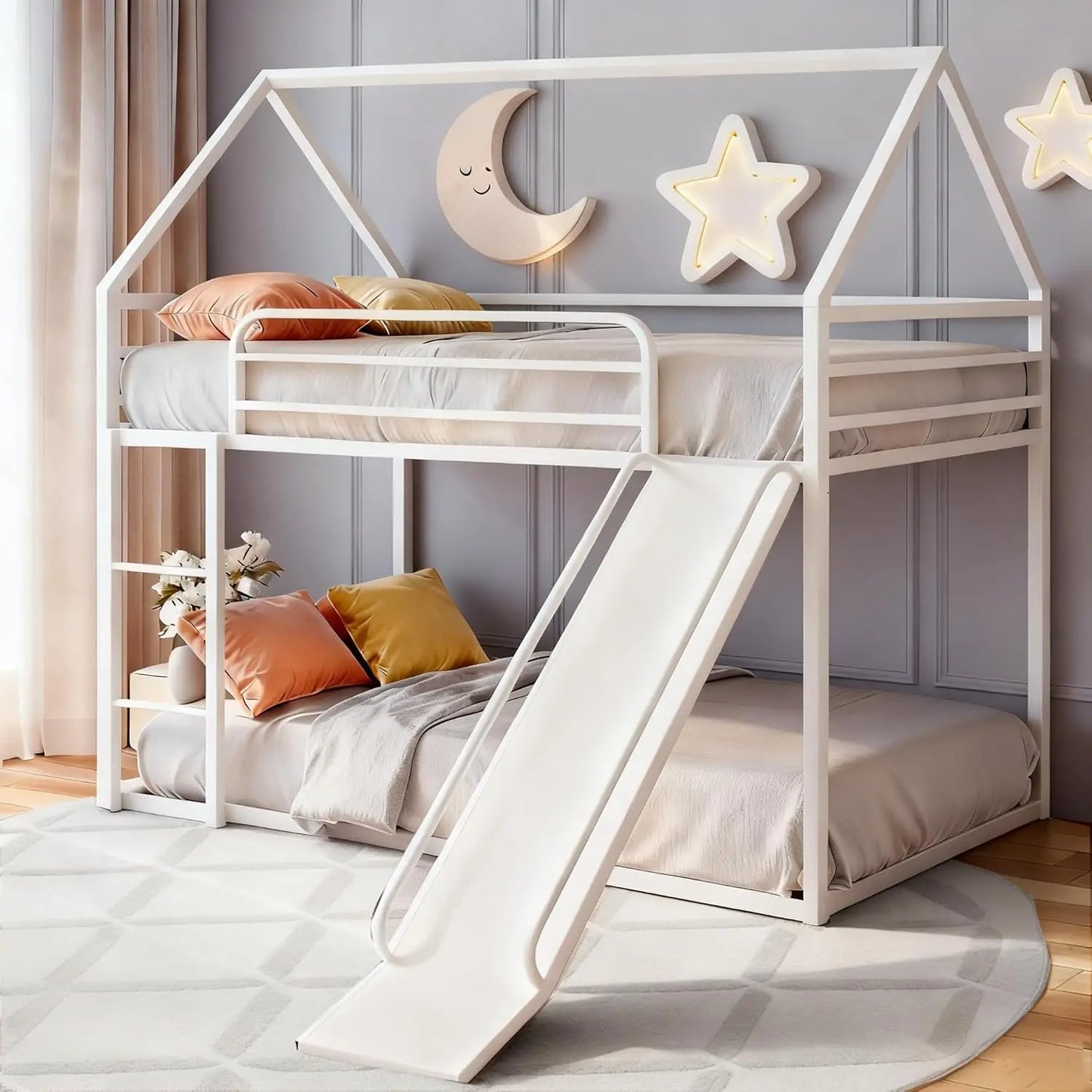 Twin Over Twin Bunk Bed with Slide