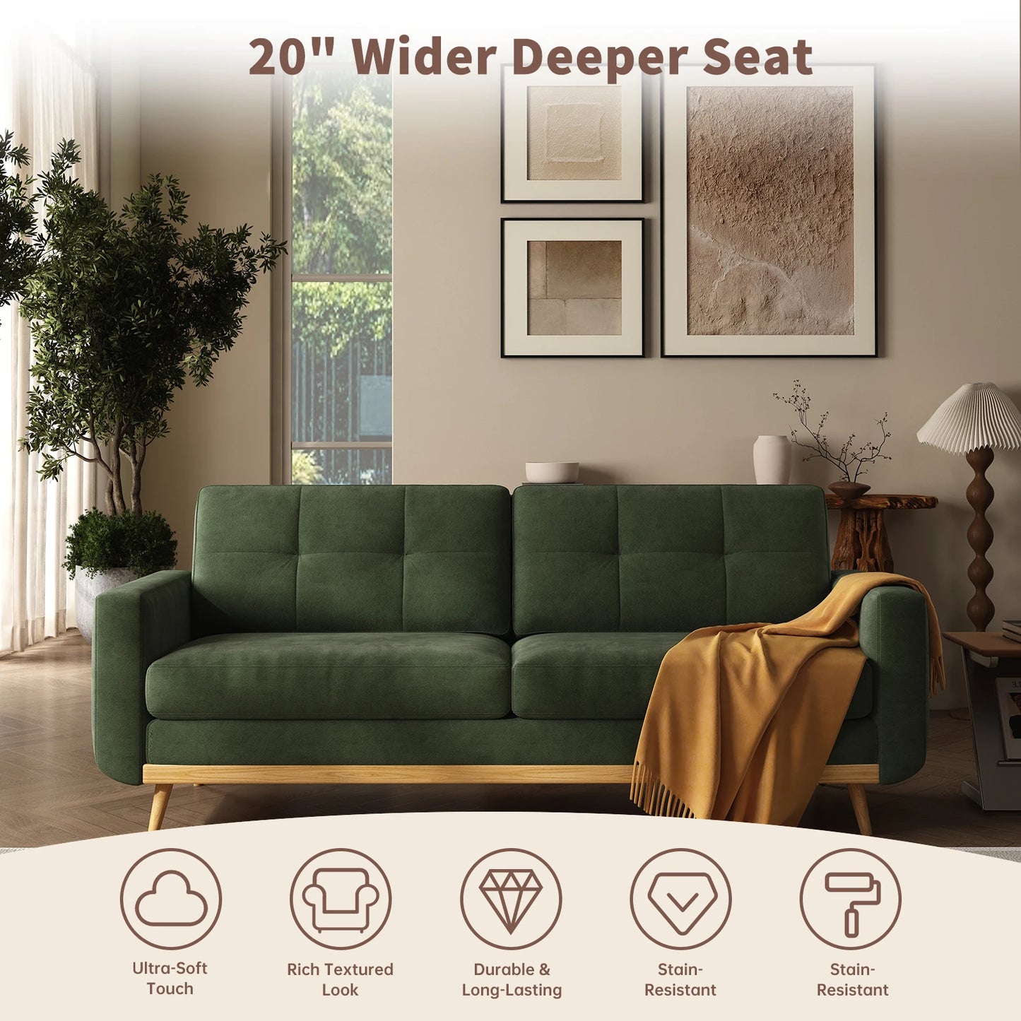 Mid-Century Modern Loveseat Sofa