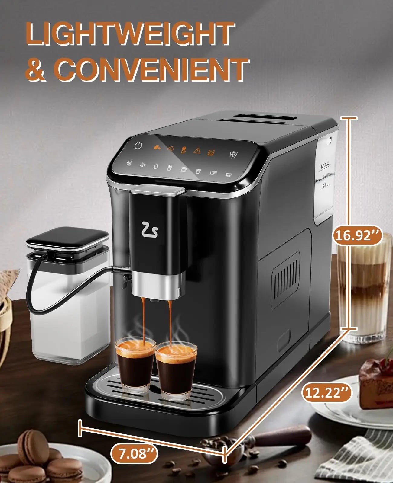 Fully Automatic Espresso Machine With Grinder and Milk Frother
