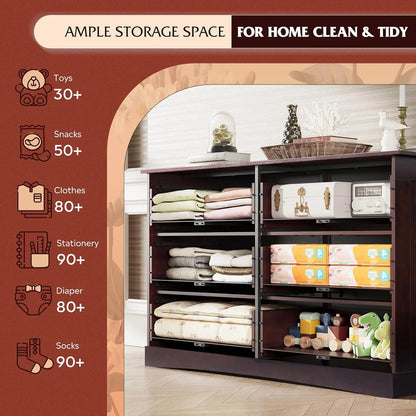 Wide Chest of Drawers with 6 Drawers