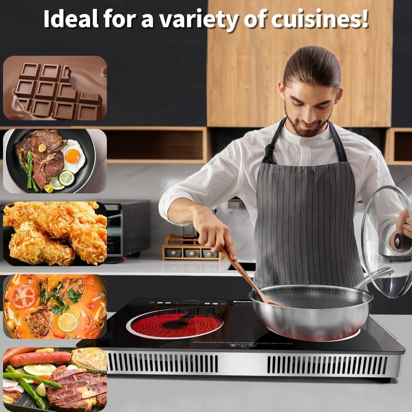 Karinear Ceramic Hob 2 Zones with Safety Lock