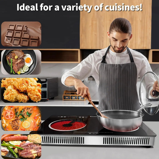 Karinear Ceramic Hob 2 Zones with Safety Lock