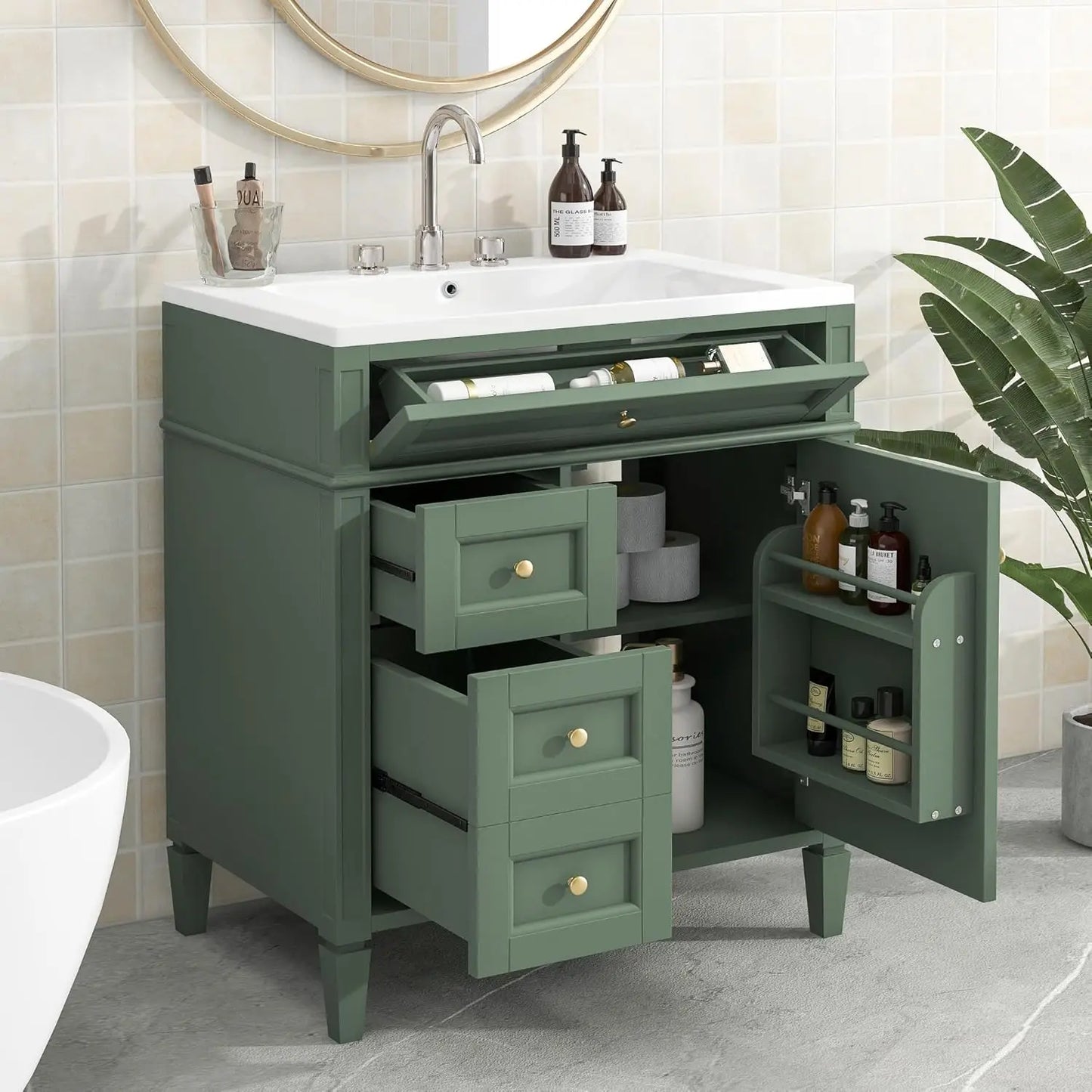 30" Modern Freestanding Storage Cabinet