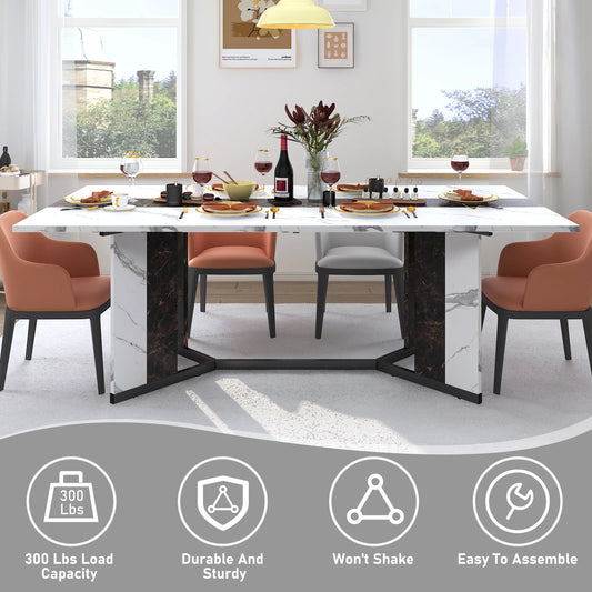Large Rectangular White Dining Table