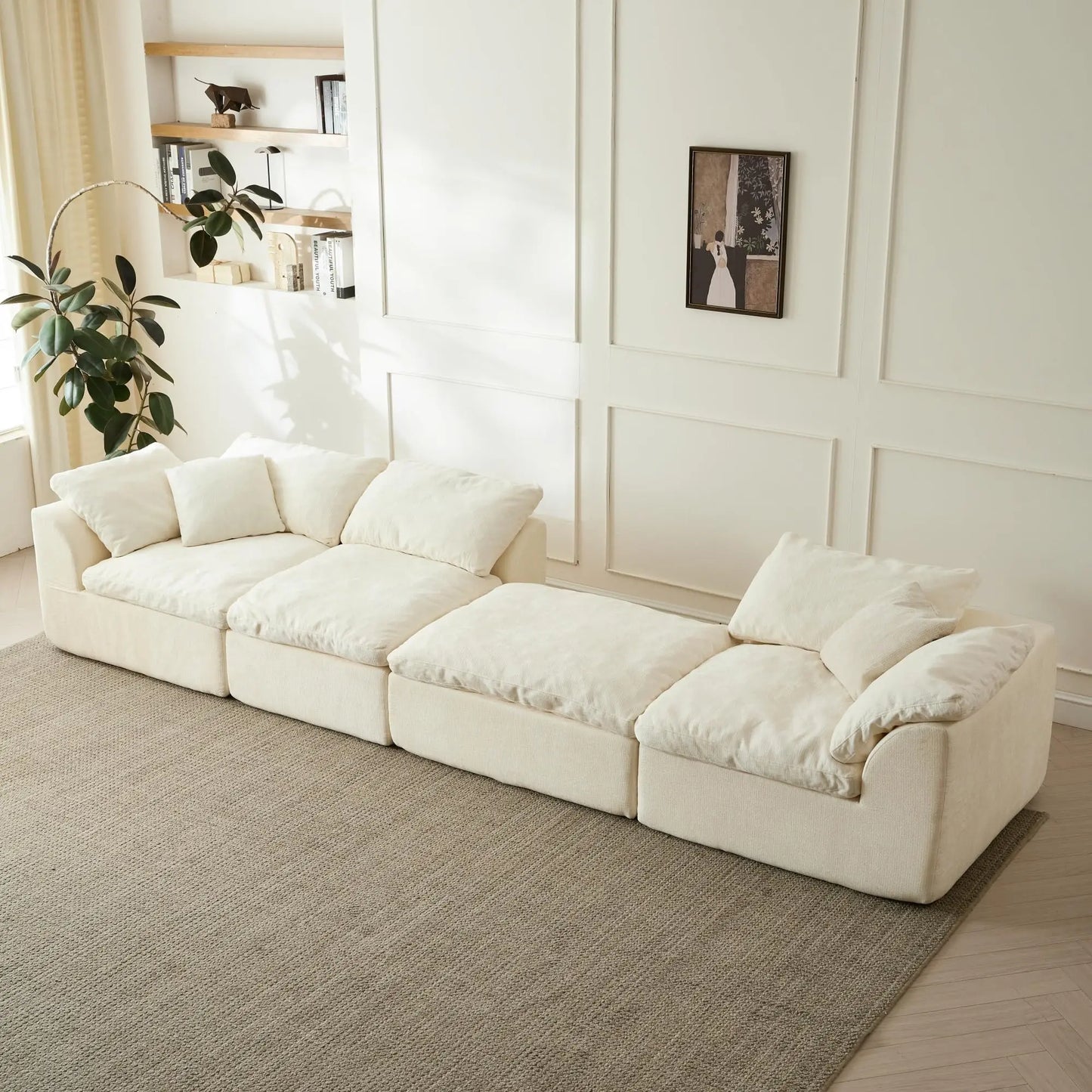 Modern Cloud L-Shaped 3-Seater Deep Seat Sofa