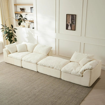 Modern Cloud L-Shaped 3-Seater Deep Seat Sofa