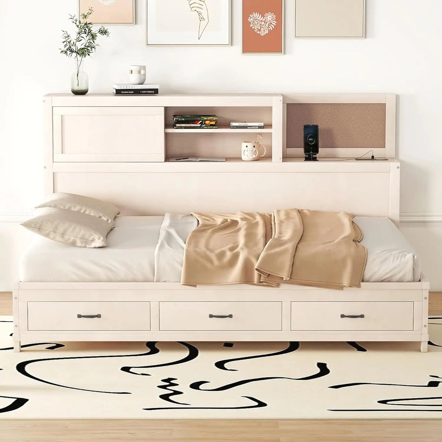 Full Size Daybed with USB Ports and Sockets