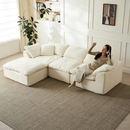 Modern Cloud L-Shaped 3-Seater Deep Seat Sofa