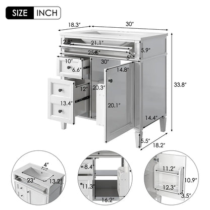 30" Modern Freestanding Storage Cabinet