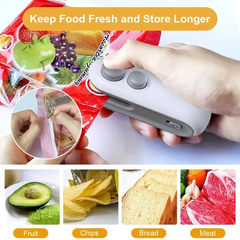 2 in 1 Rechargeable Mini Bag Sealer with Cutter