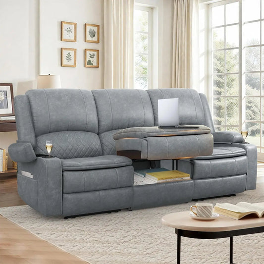 3 Seat Recliner Sofa with Console