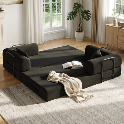 Convertible Floor Sofa Bed with Fixed-Shape Frame