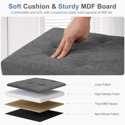 Folding Storage Ottoman Bench