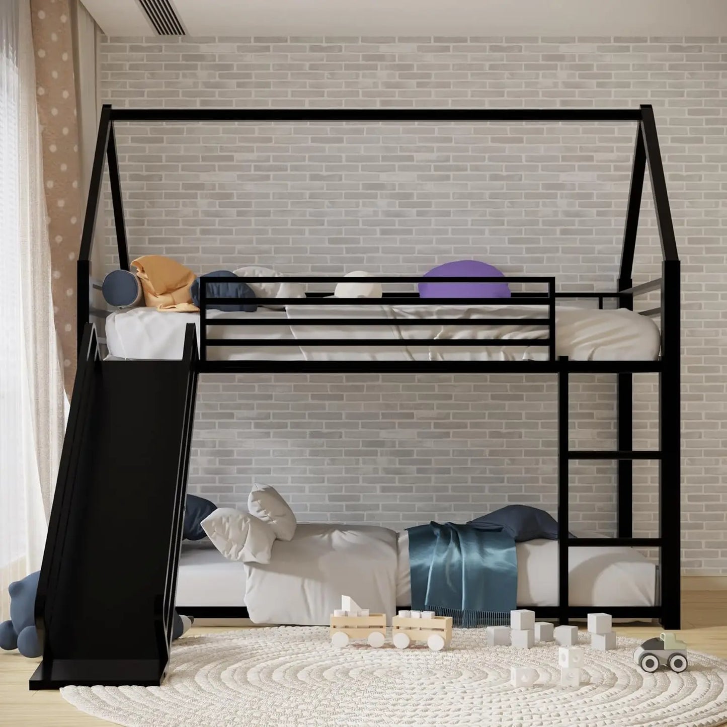 Twin Over Twin Bunk Bed with Slide
