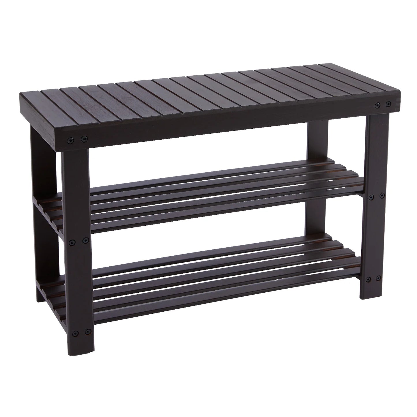 3-Tier Bamboo Entryway Benches Shoe Organizer
