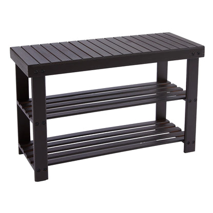 3-Tier Bamboo Entryway Benches Shoe Organizer