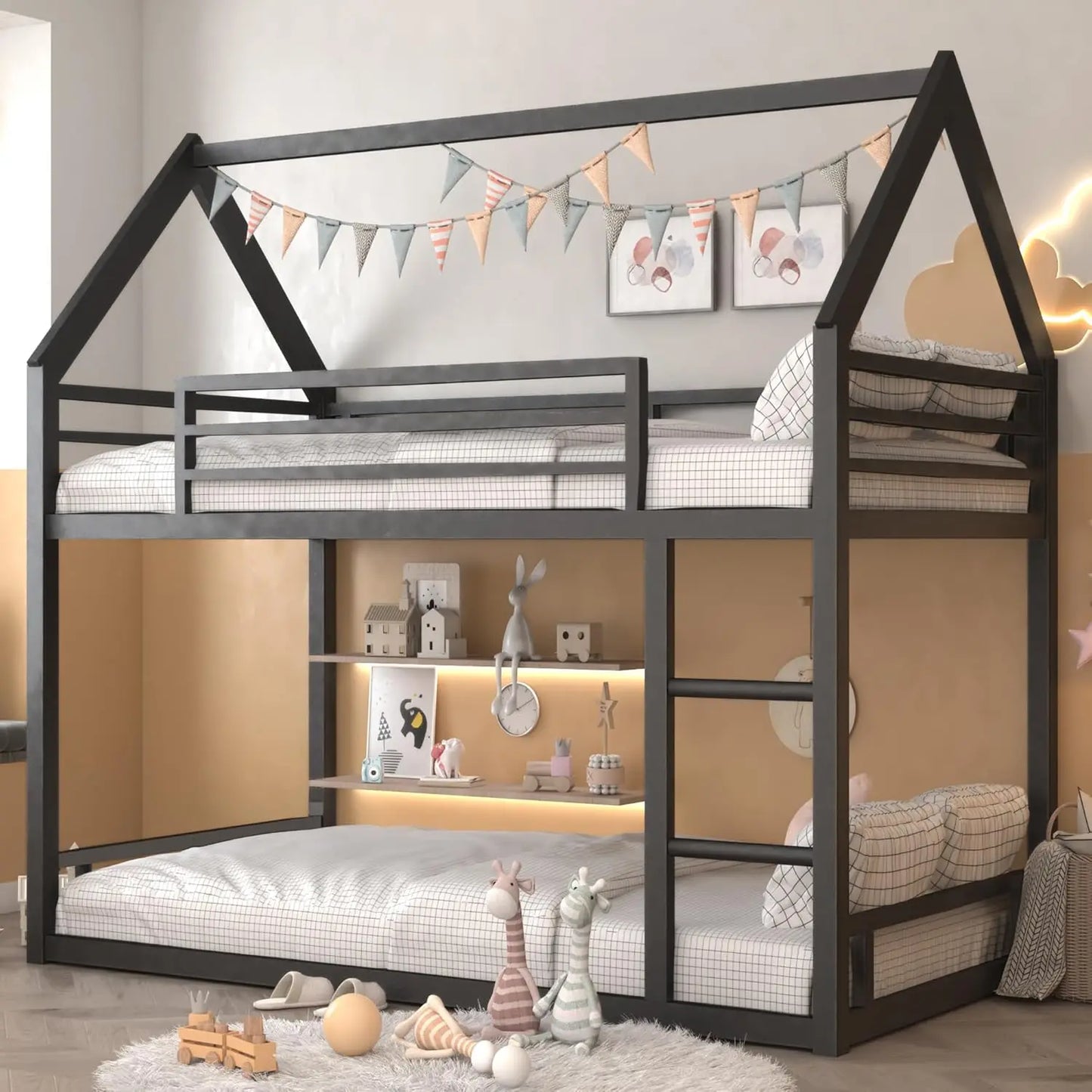 Twin Over Twin Bunk Bed with Slide