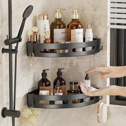 Adhesive Bathroom Shelf Shower Caddy No-Drill Corner Towel Holder Floating Storage Organizer (1/2/3 Pack)