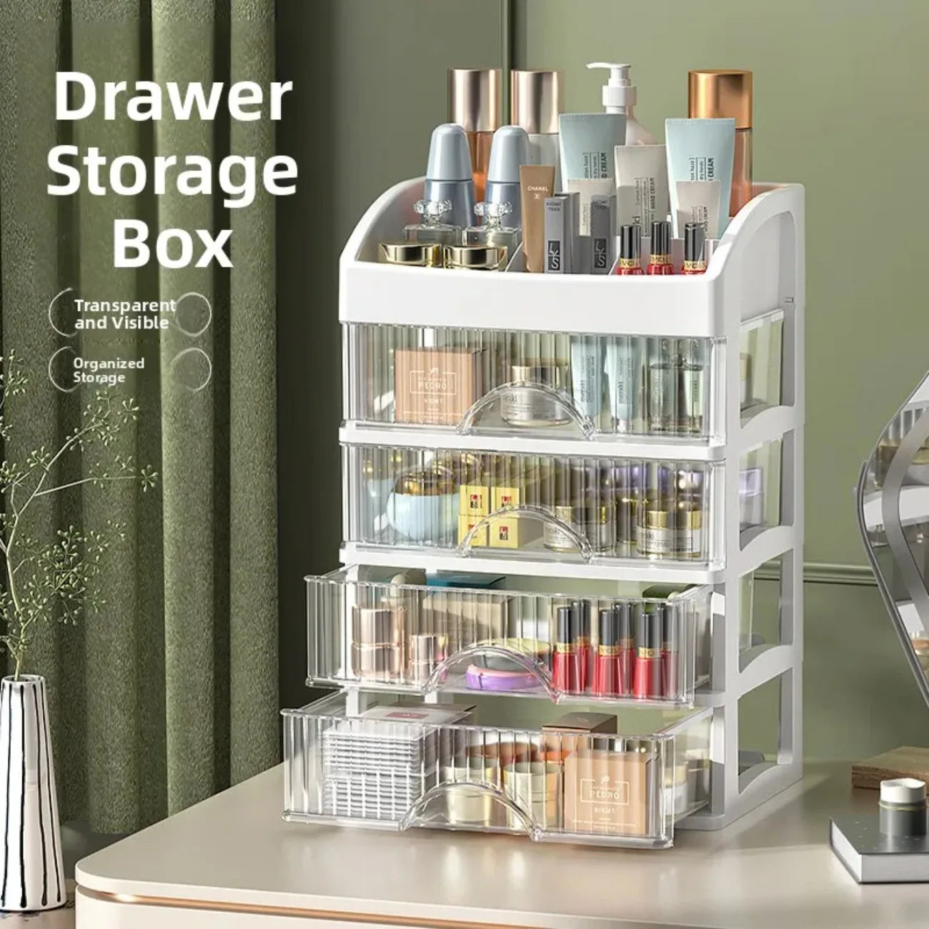 Multi-Compartment Makeup Organizer for Vanity