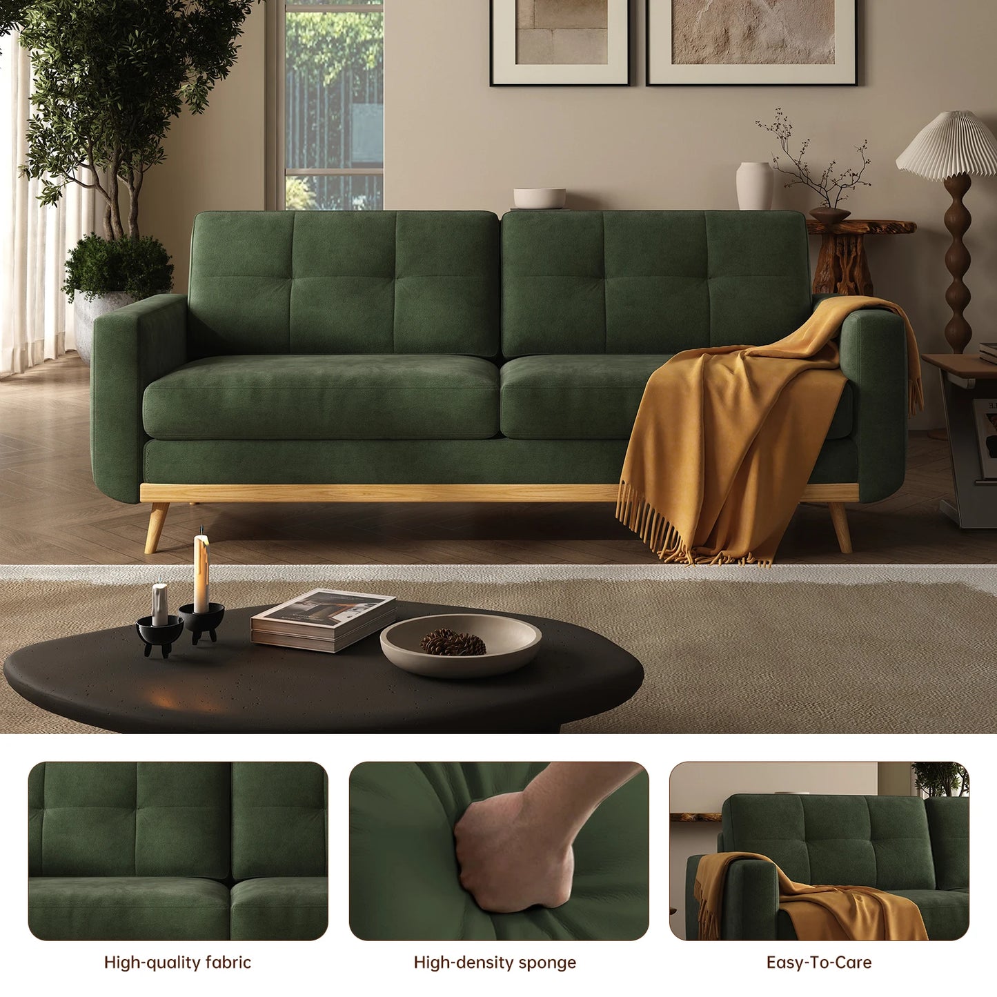 Mid-Century Modern Loveseat Sofa